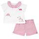 chicco Babyanzug Zweiteiler Shirt Shorts Baby Regenbogen Einhorn Sommer