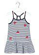 Losan Mädchen Kleid ärmellos Trägerkleid Kinder Sommer Erdbeere weiß blau 