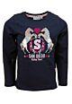 Salt and Pepper Mädchen Kinder Shirt Langarm Blau Pferd Wendepailletten 