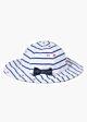 Losan Mädchen Mütze Hut Sonnenhut mit Krempe Weiß Blau Fische Baby Sommer Größe 68,80,92