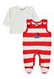 Kanz Newborn Baby-Anzug Strampler-Set Jungen Zweiteiler Rot Gestreift 