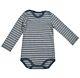 Kanz Baby Body Einteiler Langarm Spieler Grau Blau gestreift Jungen 