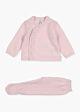 Losan Babyanzug Zweiteiler Wickelshirt Strampel-Hose Mädchen Rosa Strick 