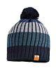 Maximo Jungen Mütze Strickmütze Pompon Blau Gestreift Winter Kinder