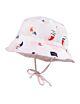 Maximo Mädchen Mütze Sonnenhut mit Krempe Bindeband Weiß Rosa Maritim Kinder