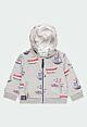 boboli Jungen Jacke Sweatjacke Kapuze Grau Schiff Kinder 