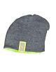 Maximo Mütze Baumwolljersey KIDS-Beanie reversible Neon-Jersey Reflect-Label Grau/Grün Unisex Kinder