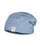 Maximo Mütze Baumwolljersey KIDS-Beanie Uni Kontrastnaht UV 50 Jeansblau Jungen Mädchen Kinder