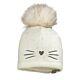 Maximo Mädchen Mütze Strickmütze Natur Pompon Katze Winter Kinder