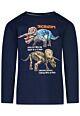 Salt and Pepper T-REX-WORLD Jungen Shirt Langarm Blau Print-Dino-Triceratops Kinder 