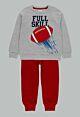 boboli Jungen Jogginganzug Zweiteiler Hose Shirt Langarm Kinder Baseball Weinrot Grau 