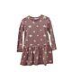 Topo Mädchen Kleid langarm Schlupfkleid Jerseykleid Rosé Braun Sterne Kinder 