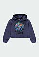 boboli Mädchen Pullover Sweatshirt Blau Leo-Print Kapuze Kinder 