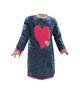BLUE SEVEN Mädchen Kleid Strickkleid Schlupfkleid Flauschkleid Herz langarm Kinder Blau 