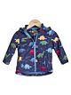 Outburst Jungen Jacke Softshelljacke Blau Dino Baby Kinder Übergangsjacke Wasserdicht 
