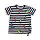 Topo Mädchen T-Shirt Kurzarm Marine Gestreift Papagei Kinder 
