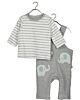 BLUE SEVEN Jungen Babyanzug Zweiteiler Latzhose Shirt Langarm Baby Grau Elefant 