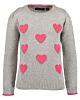 BLUE SEVEN Mädchen Pullover Strickpulli Langarm Grau-Pink Herzen Kinder