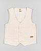 Losan Bolero Weste ohne Arm Jungen Beige Leinen-Optik Kinder