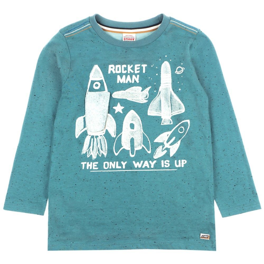Sturdy Jungen Shirt Langarm Grün Kinder Rakete Größe 92-140