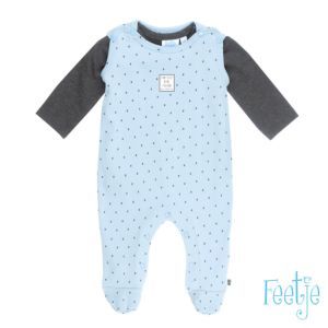 Feetje Baby Strampler-Set Jungen Blau Babyanzug Zweiteiler Erstausstattung Frühchenkleidung Größe 44-62 Basic
